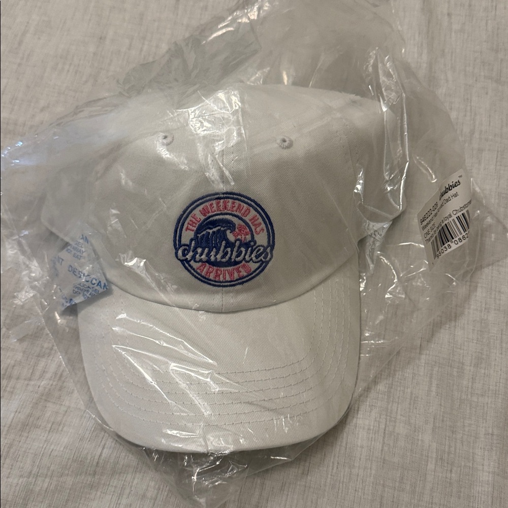 Chubbies White Cap with Blue and Red Embroidery
